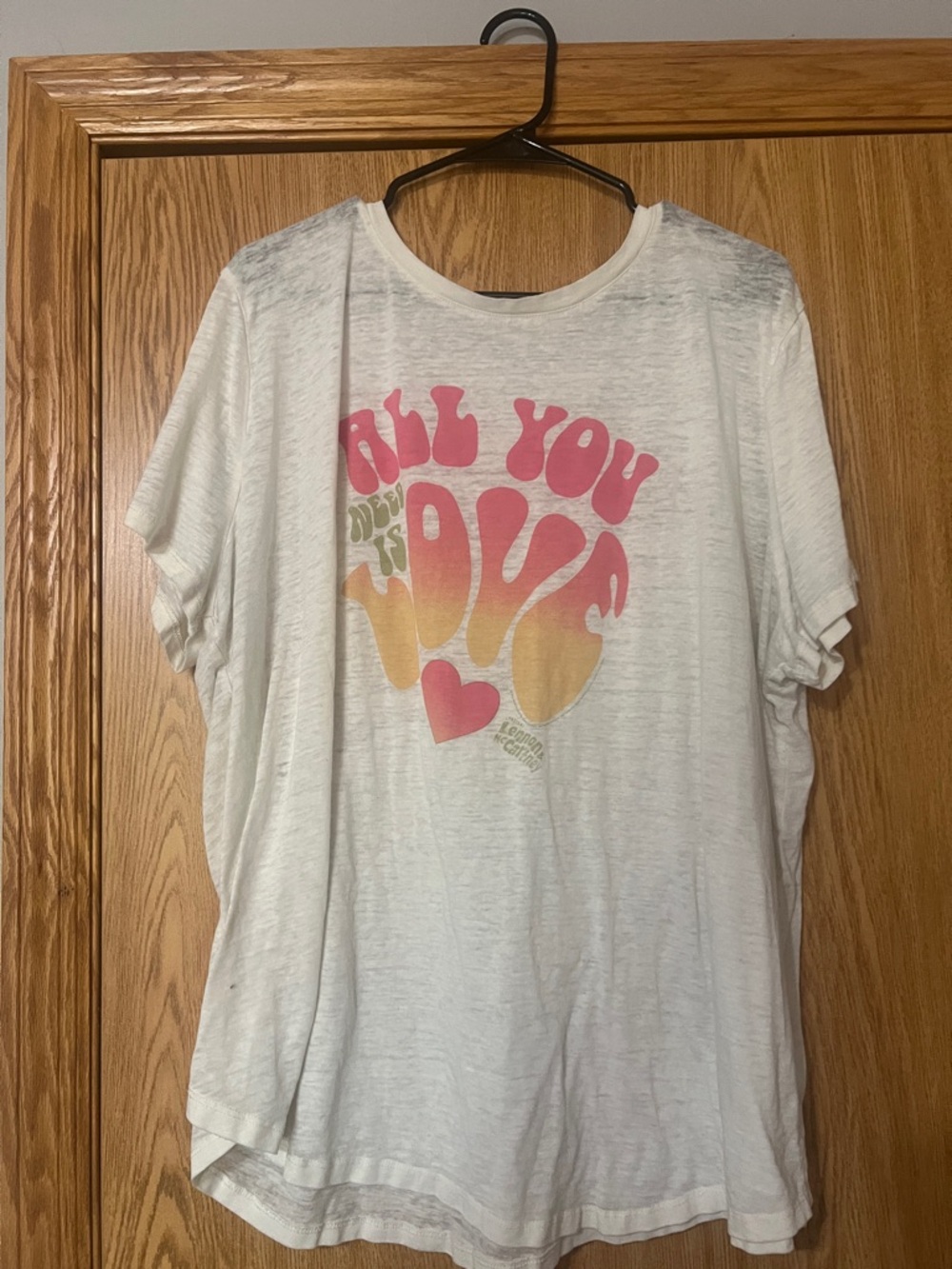 Maurice’s burnout Tee with Pink & Orange 'All You Love' Graphic